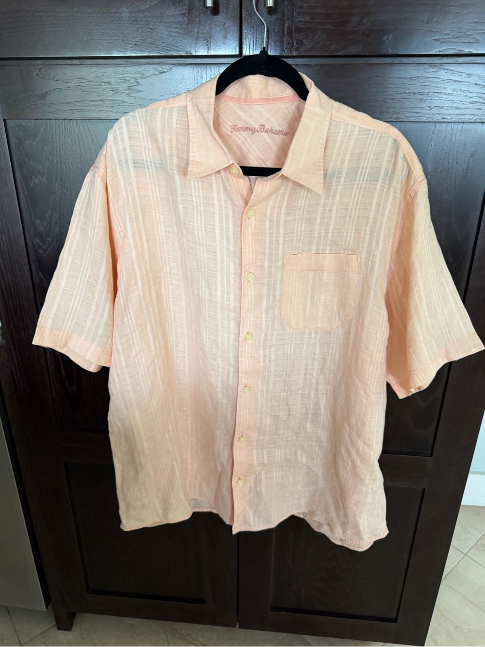 Tommy Bahama Peach Short-Sleeve Button-Down Camp Shirt XL
